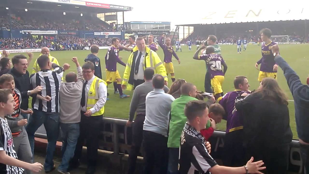 Alan Sheehan Penalty Kick Notts County V's Oldham 2014 crowd mayhem !