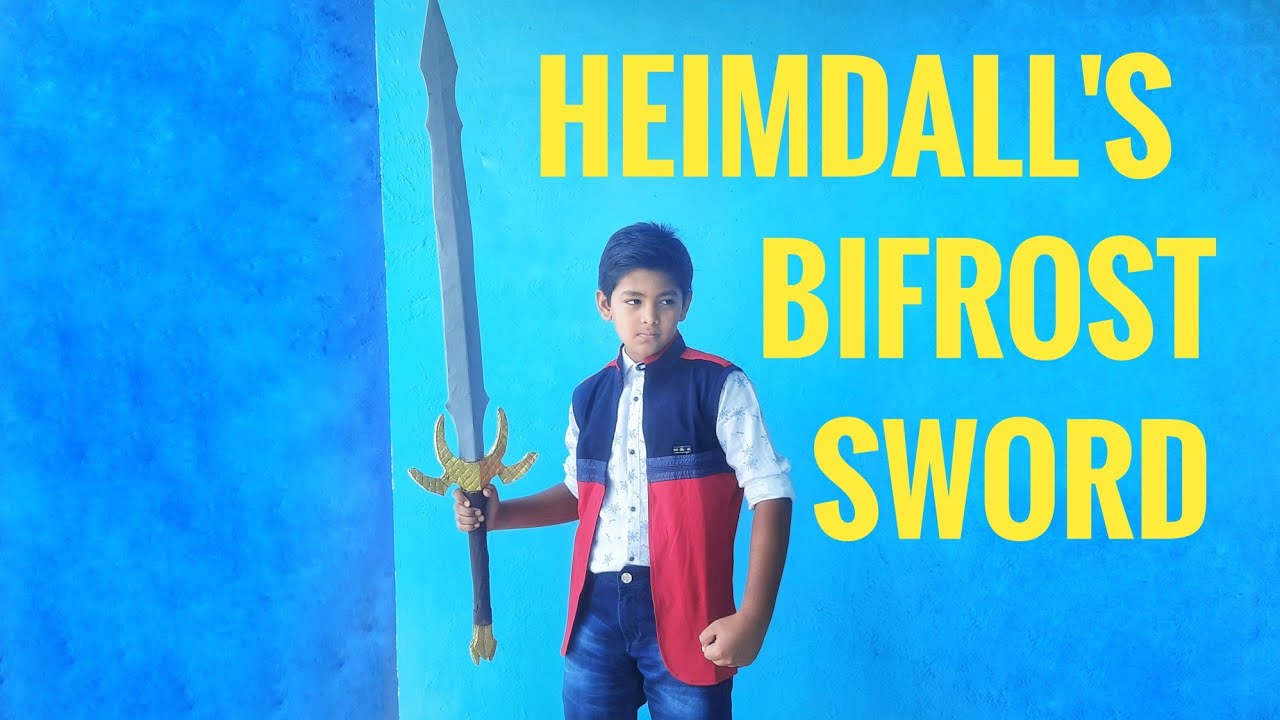 I made Thor Ragnarok&ndash;Heimdall's Bifrost Sword from cardboard - easy sword idea | Weapon Galaxy
