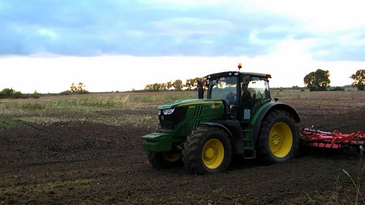 John Deere 6210R Testy - Talerzowanie 2013