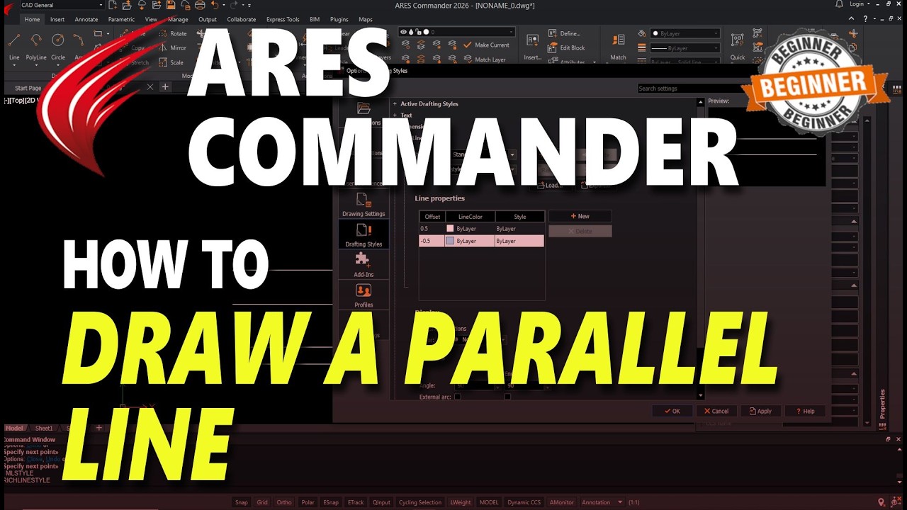 Ares Commander How To Draw A Parallel Line