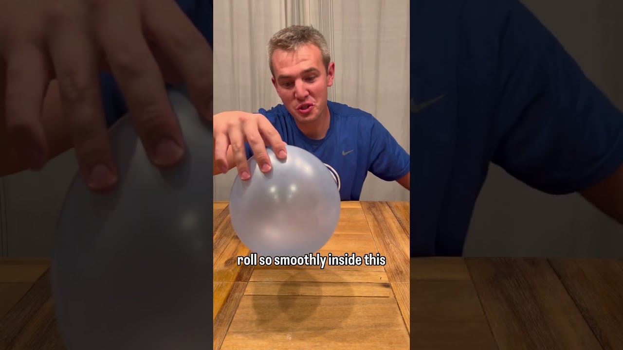 Hex nut in a balloon. Can you explain why this happens? #asmr #physics #balloon