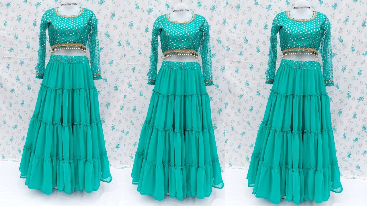 DIY: How to Make Four Layer Lehenga लेहंगा |skirt in 10 minutesReuse old Net Saree