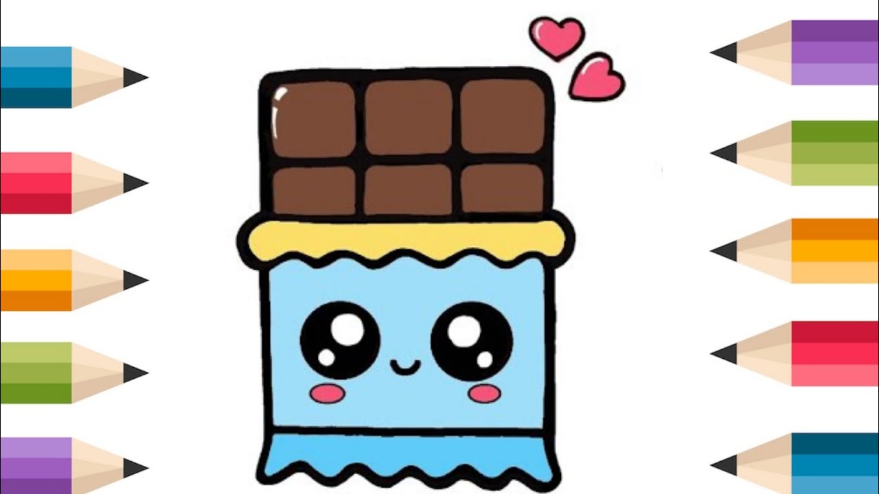 How to Draw Chocolate 🍫 🎨[]Easy Step By Step With Coloring For Kids drawing 