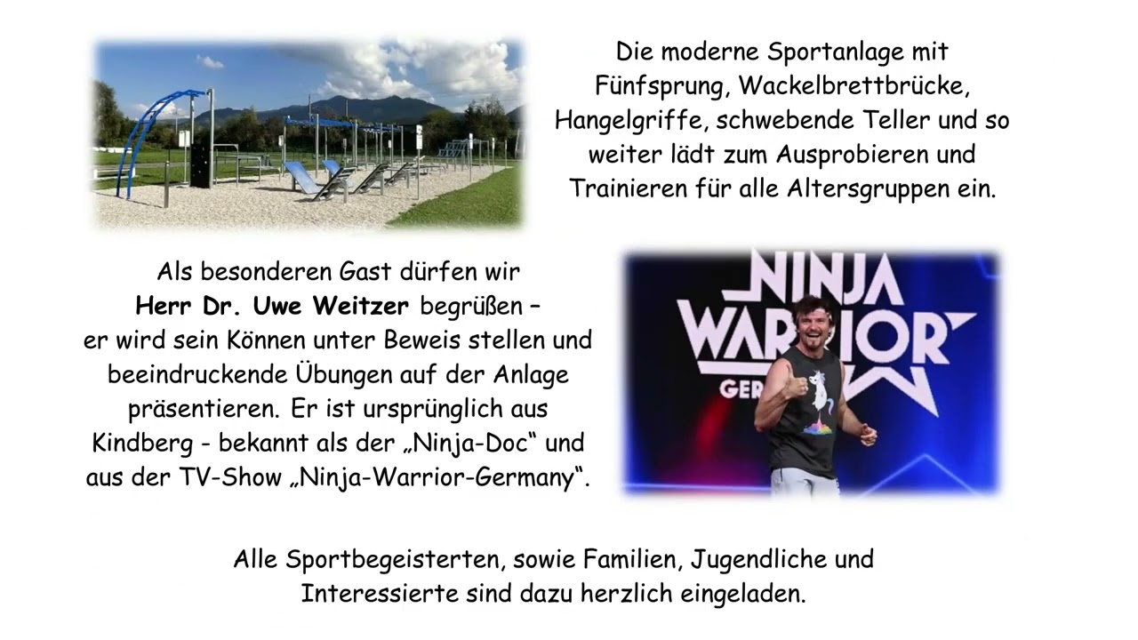 Ankünder - Ninja Warrior Anlage in Krieglach