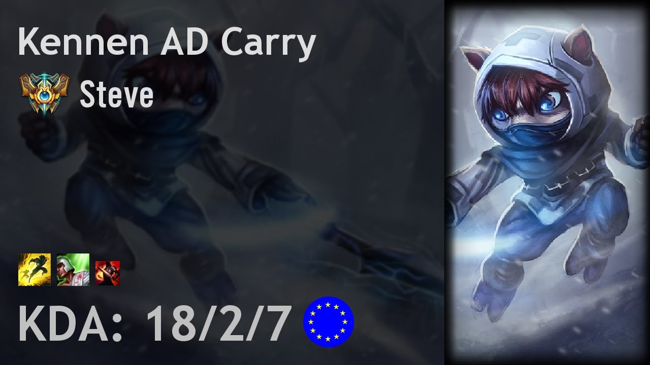 Kennen AD Carry vs Caitlyn - Steve - EUW Challenger Patch 7.2