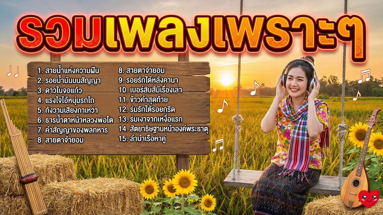 รวมเพลงเพราะๆ ลูกทุ่ง ฟังสบายคลายเหงา ย้อนวันวาน ไม่มีโฆษณาคั่นบ่อย : ฮักพัง มิวสิค