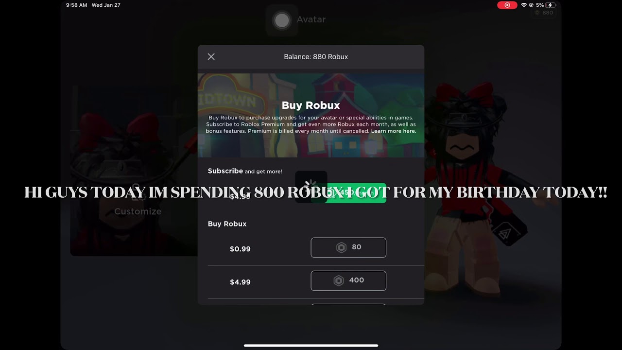 800 BIRTHDAY ROBUX SHOPPING SPREE!!!!🎉🎉🎉