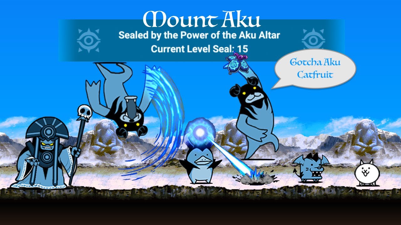 Battle Cats Mount Aku Lv.15 Seal! Aku Realms - Dark Priest Mamon, Fallen Bear took our Aku Catfruit!