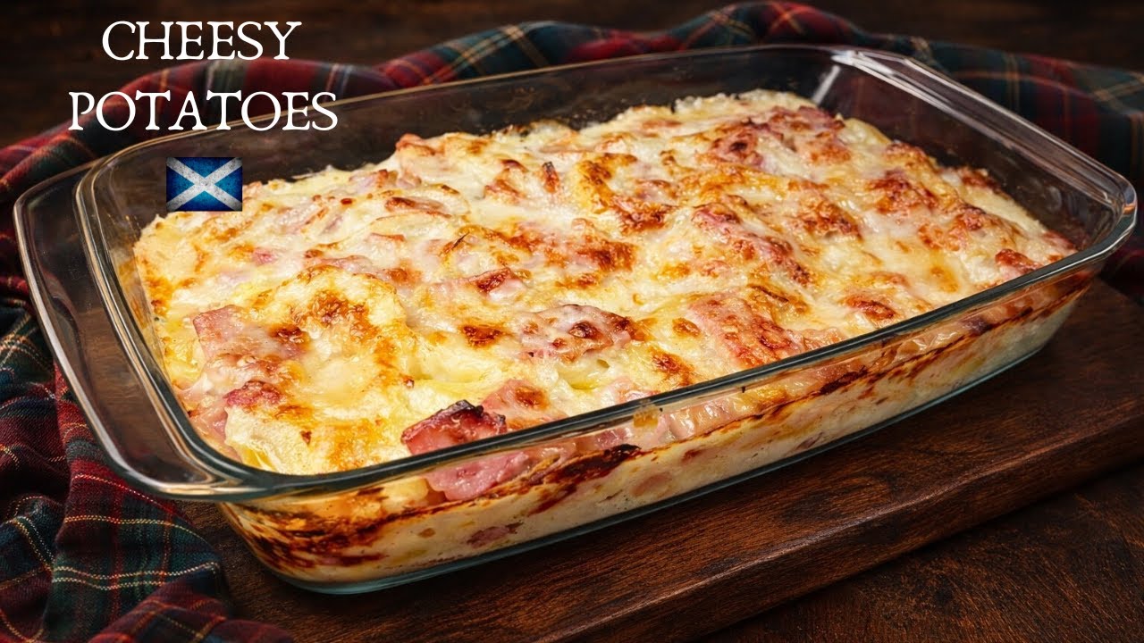 Potato, Cheese & Onion Bake | With Ham | The BEST side! :)
