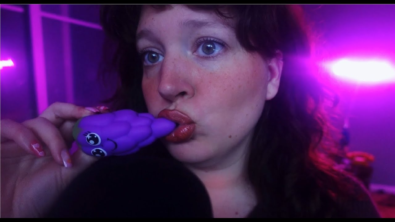 ASMR eating and chewing on fake food (intense mouth sounds)