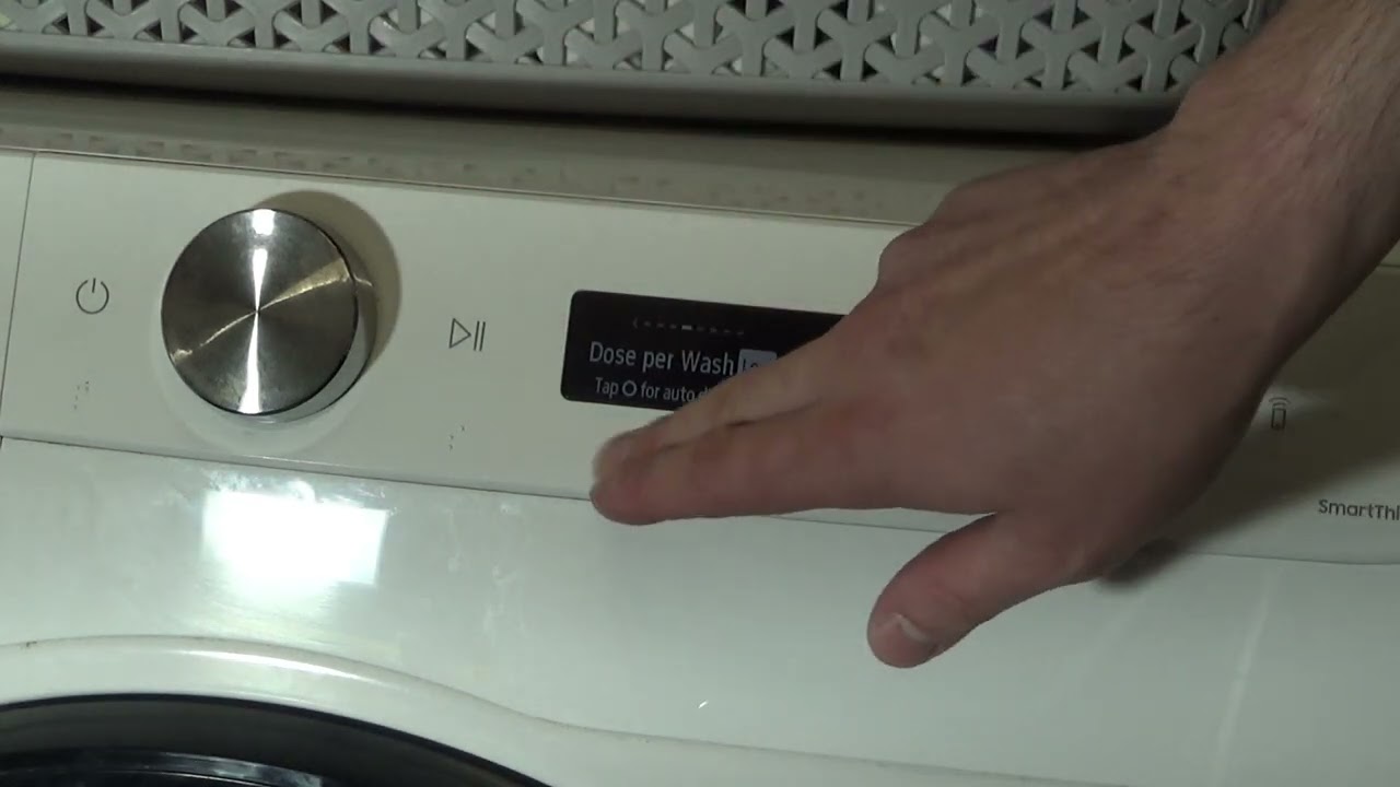 Samsung Serie 5+ AI SmartThings Washing machine / Load, Program, Detergent, Start, Sense load size.