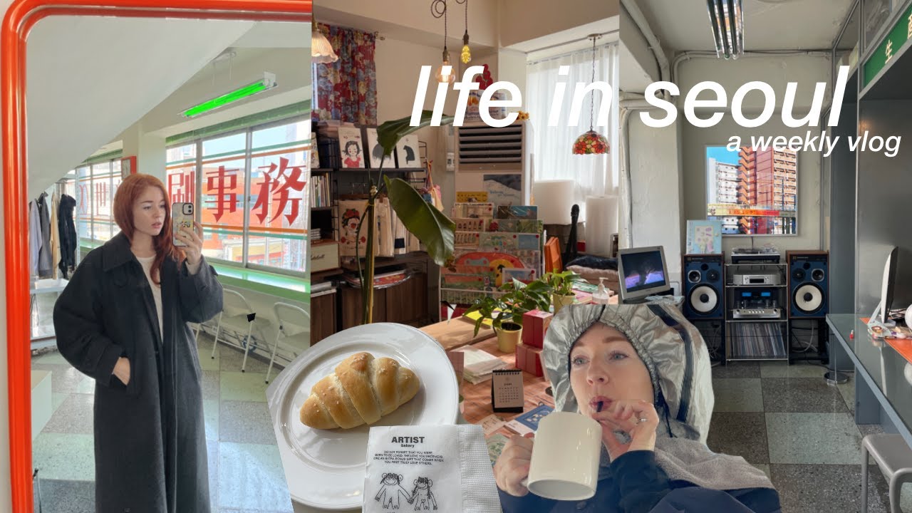 a quiet week in my life in seoul, korea 🥐 haircut, thrifting, foreign bookstores, a winter vlog