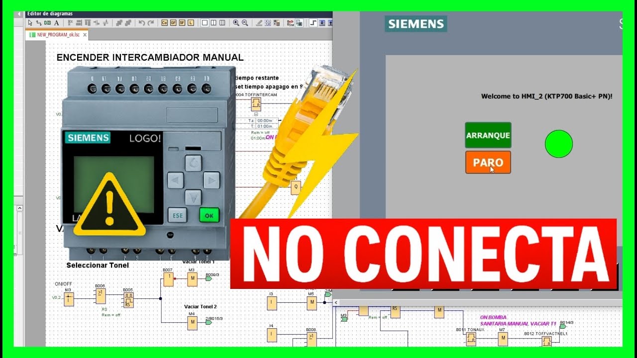 ⚡ Simulaci&oacute;n HMI Siemens + LOGO! 8 FS4 | Gu&iacute;a completa de conexi&oacute;n sin errores