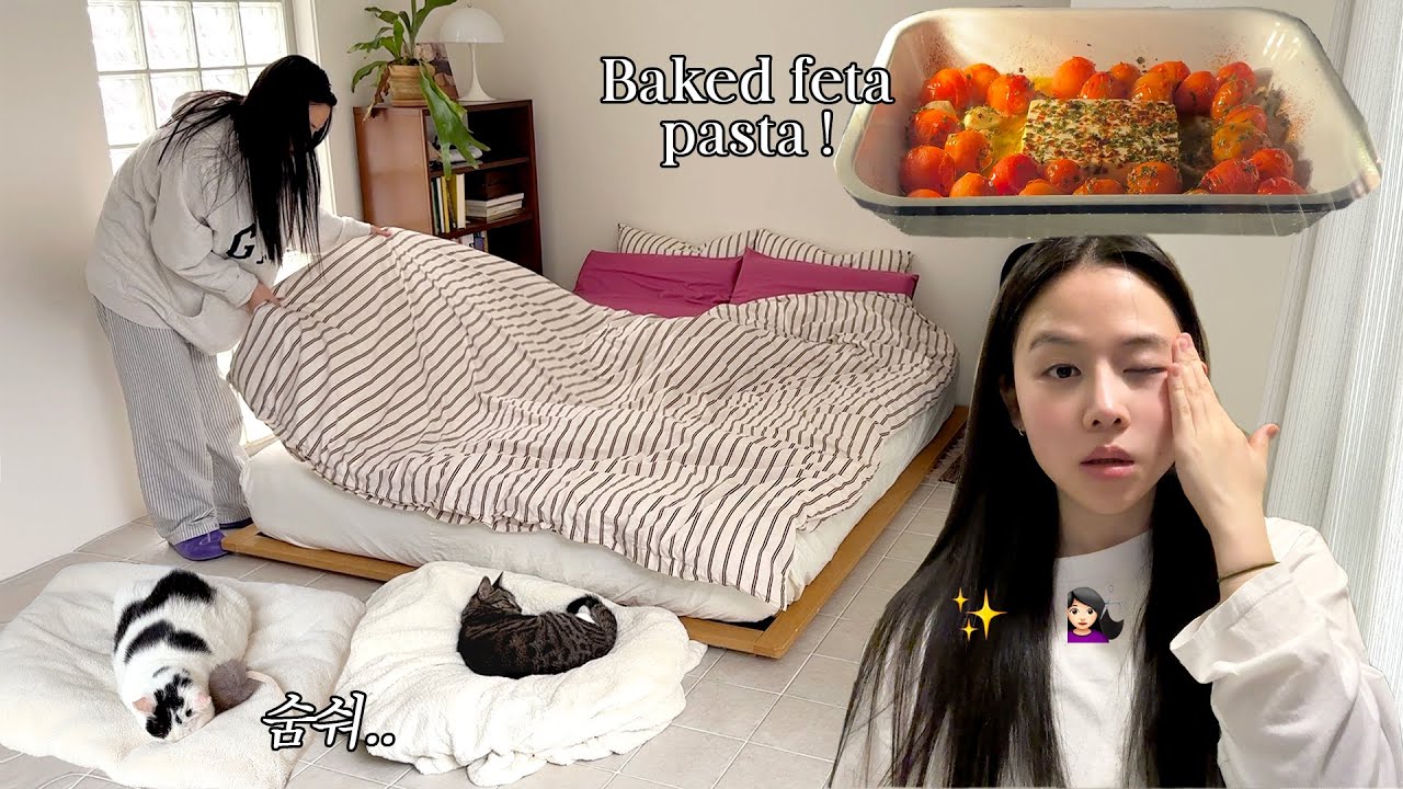 페타치즈파스타🍅 핑크베개 장착💗 생머리용 내돈내산 에어스트레이트