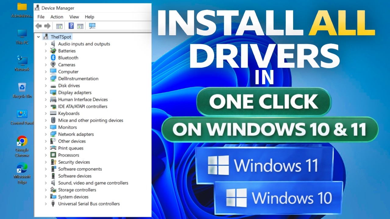 Install All Drivers In One Click for Window 10 and Windows 11