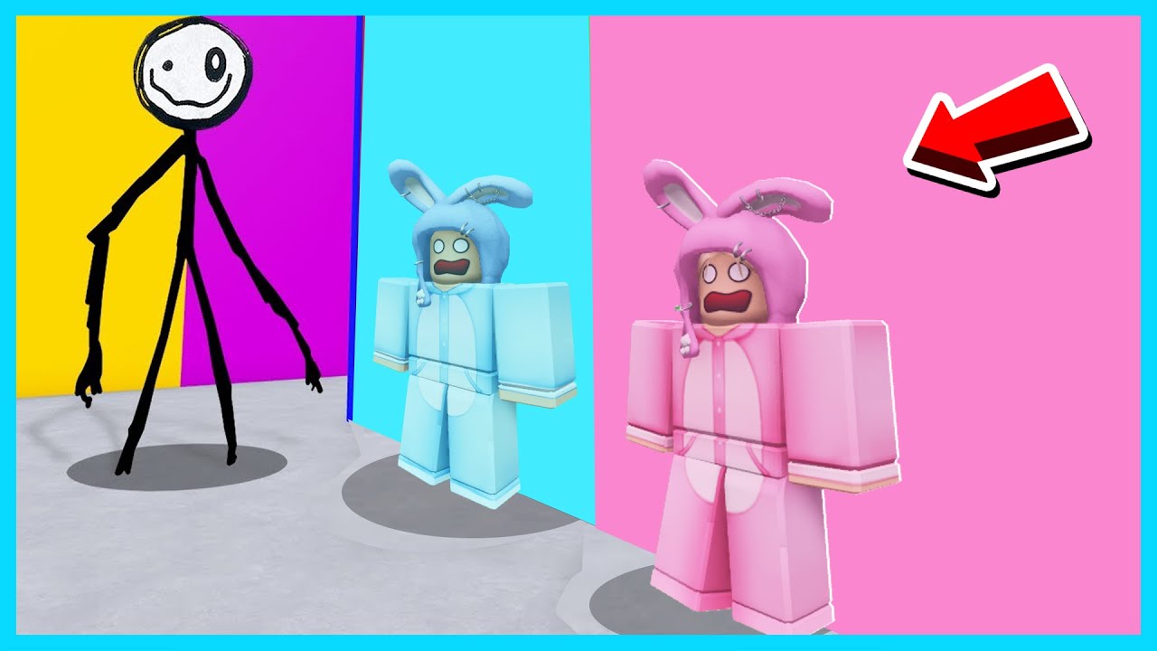 MIPAN & ZUZUZU Sembunyi Di Balik Warna Karena Di Kejar Monster Manusia Lidi Stickman! ROBLOX