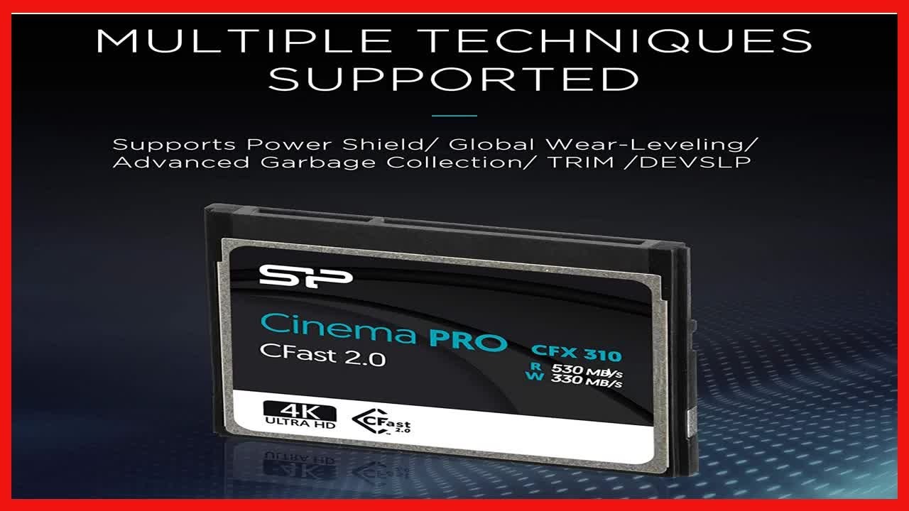 SP 256GB CFast2 0 CinemaPro CFX310 Memory Card, 3500X and up to 530MBs Read, MLC