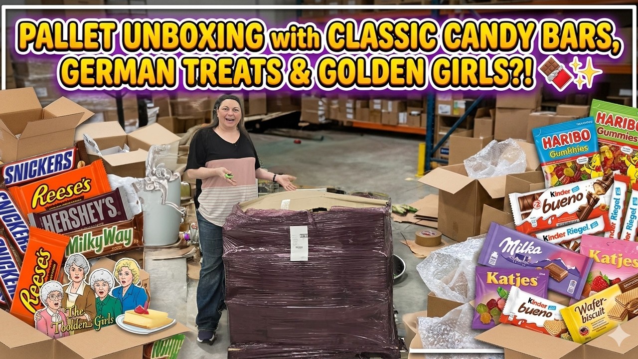 Pallet Unboxing with Classic Candy Bars, German Treats & Golden Girls?! 🍫✨