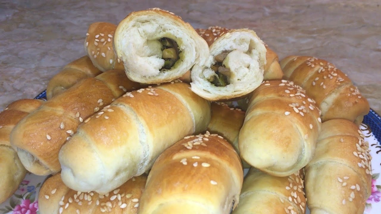 Posne kiflice sa neobičnim premazom koje će vas oduševiti / Homemade pastry  rolls with mushrooms