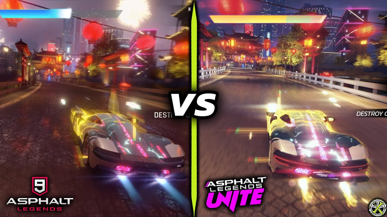Asphalt 9 vs Asphalt Unite - Shanghai Comparison