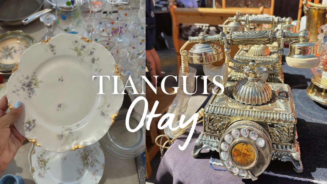 ✨🤎 Platos de porcelana Francesa + Teléfonos vintage | Visitando uno de mis tianguis favoritos 🫶🏻🦢