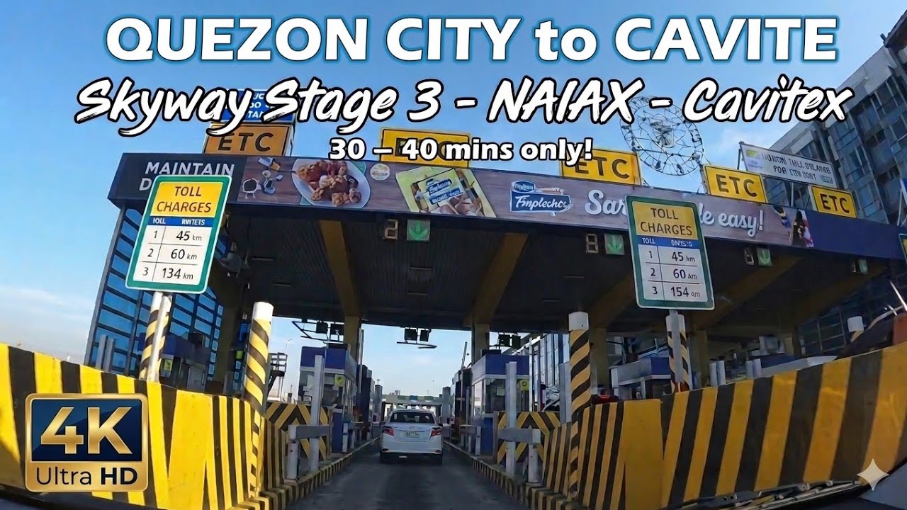 [4K Driving Tour] FASTEST Route from QUEZON CITY to CAVITE | SKYWAY STAGE 3 - NAIAX - CAVITEX