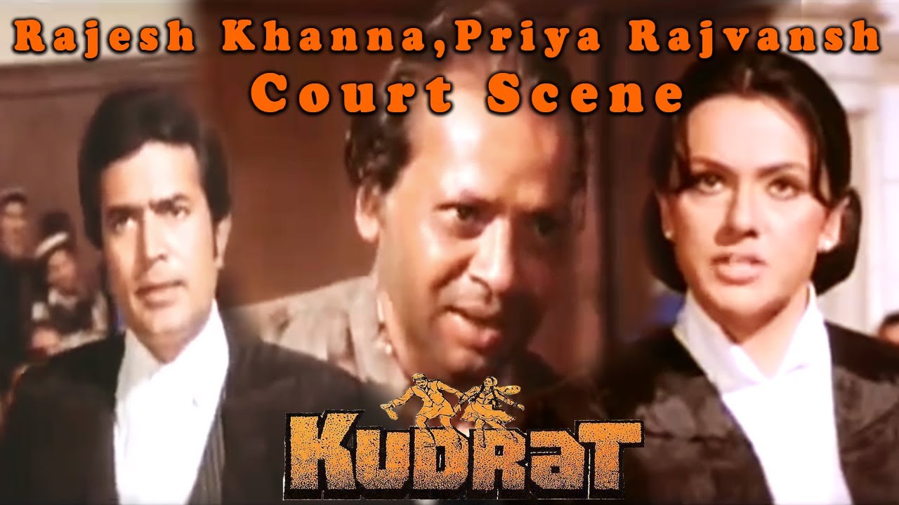 Rajesh Khanna, Priya Rajvansh Court Scene from Kudrat || Hindi Drama Movie