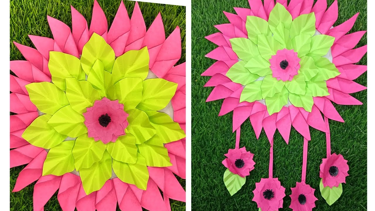 Simple flower wall hanging #diy#trendingcrafts#crafts
