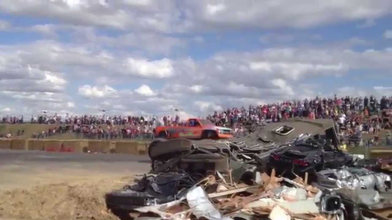 Monster Truck Film of Podzilla Caravan Crush at the UK Monster Truck Nationals 2013