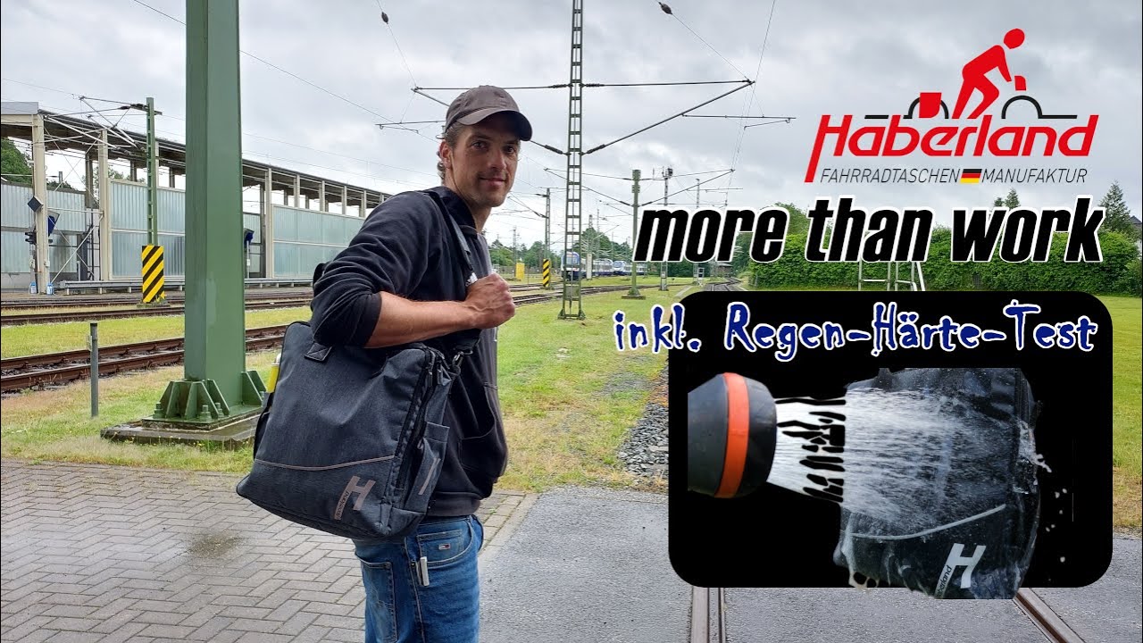 HABERLAND_more than work_Fahrradtasche, Rucksack und Umhängetasche inkl. Regen- Härte- Test