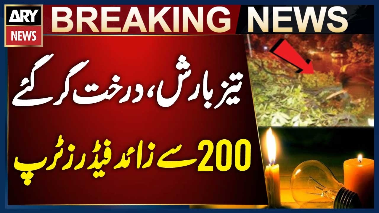 Heavy Rain In Lahore Causes Tree Fall and Power Outages, Over 200 Feeders Trip | Breaking News
