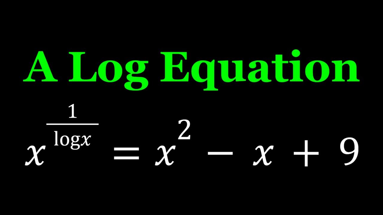 Solving x^{1/log(x)}=x^2-x+9, A Golden Log