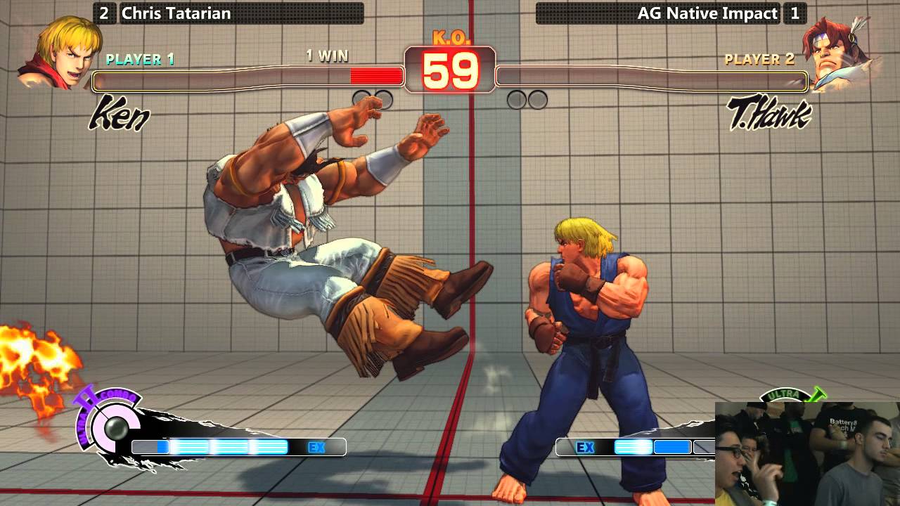 USF4 @ NEC15 Salty Suite - Chris Tatarian (Ken) vs AG Native Impact (T. Hawk) [720p/60fps]