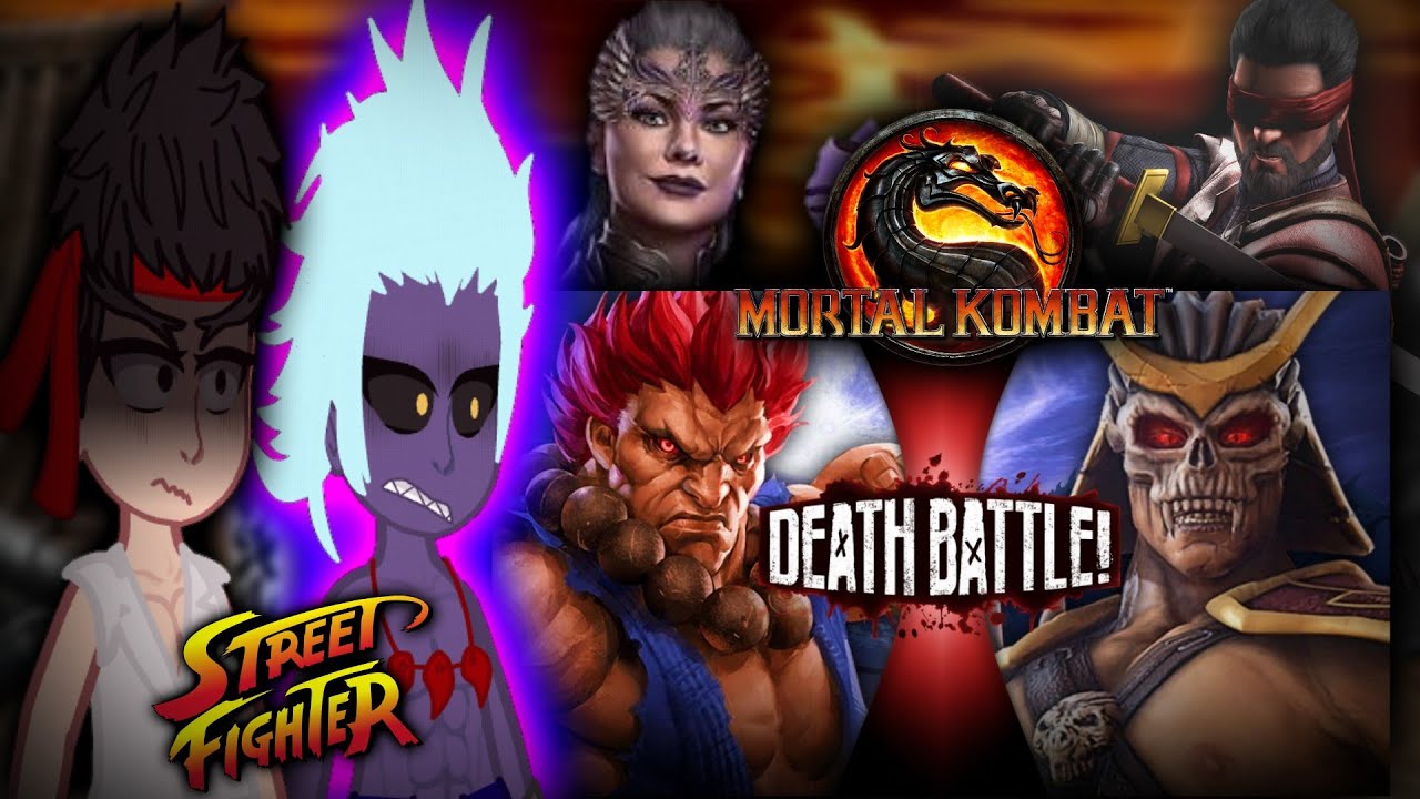 Street Fighter react to Mortal Kombat + Akuma vs Shao Kahn (Death Battle) | Gacha React 🇧🇷🇺🇸
