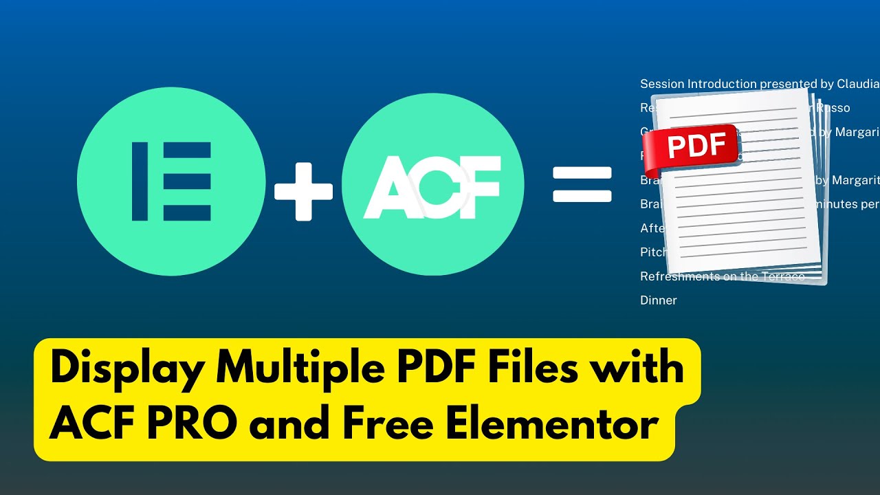 Как отобразить несколько PDF-файлов с помощью ACF Pro и Free Elementor