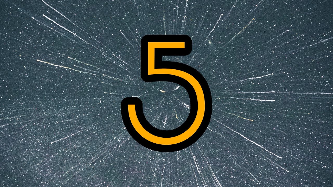 5 Second Timer ⏰ | Bright big yellow numbers and relaxing background music