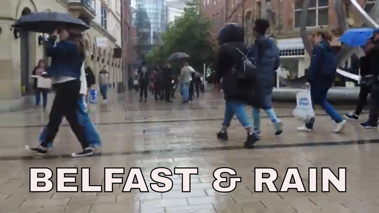 Starting to Rain in Belfast City Center #walking