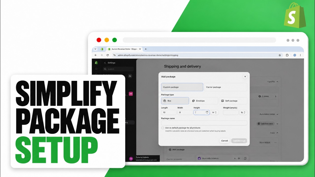 How to Add Shipping Package Sizes in Shopify (2026 Package Presets)