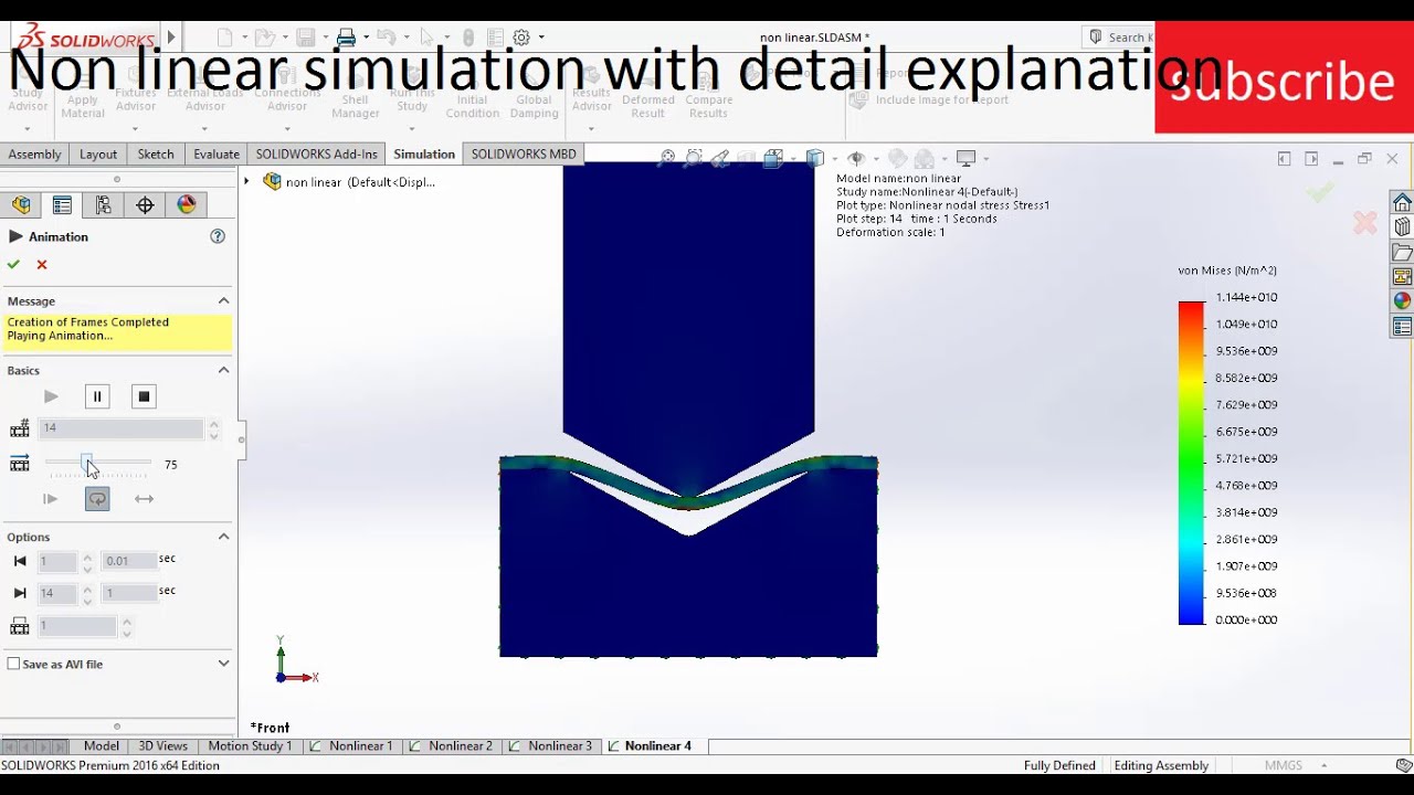 Нелинейное моделирование с полным объяснением для новичков в SolidWorks