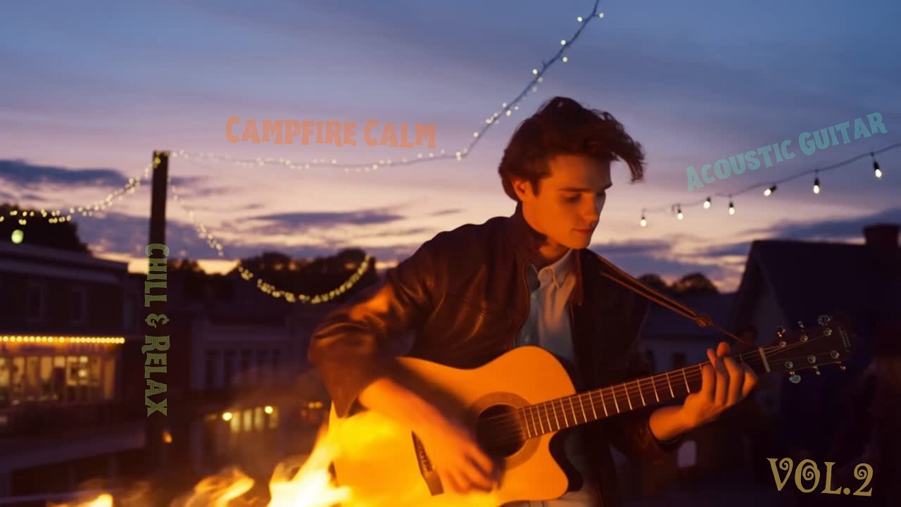 【1時間 | 焚火 | アコギ | BGM】camp fire - Chill & Relax Acoustic Guitar VOL.2 | Study & Relax Music