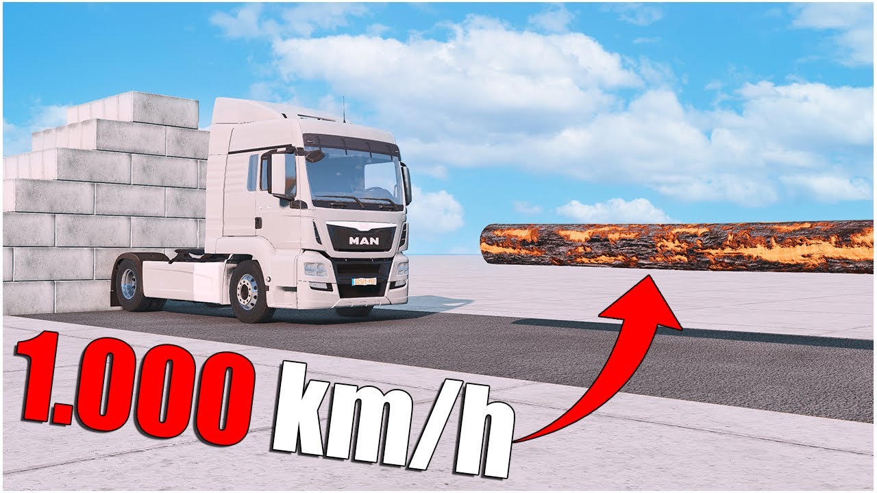 Log VS Vehicle at 1,000 km/h ( 26 ) | BeamNG Drive | #cars crash test | car torture