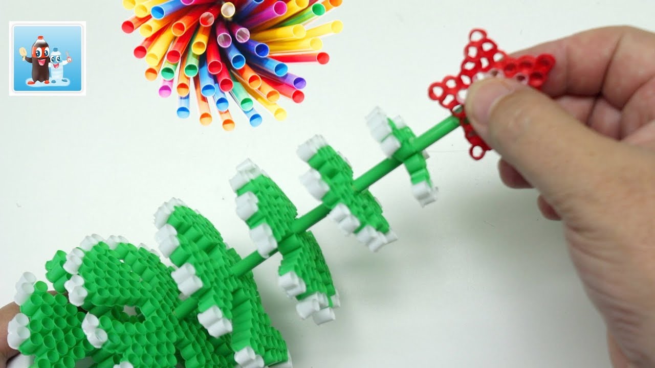 How to Make a Drinking Straws Christmas Tree for Your Table Decoration Art and Craft Ideas