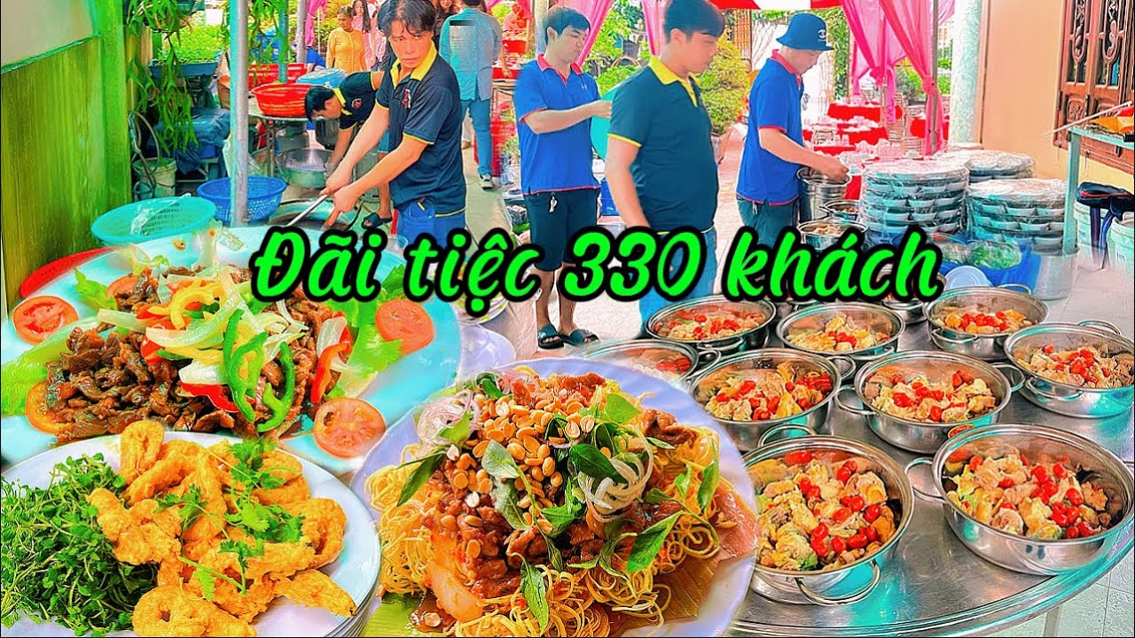 Món ngon đãi tiệc 330 khách Tôm Sú Kim Sa , Gỏi Bò Hoa chuối ,Bò Sốt Tiêu Đen Khoai tây chiên