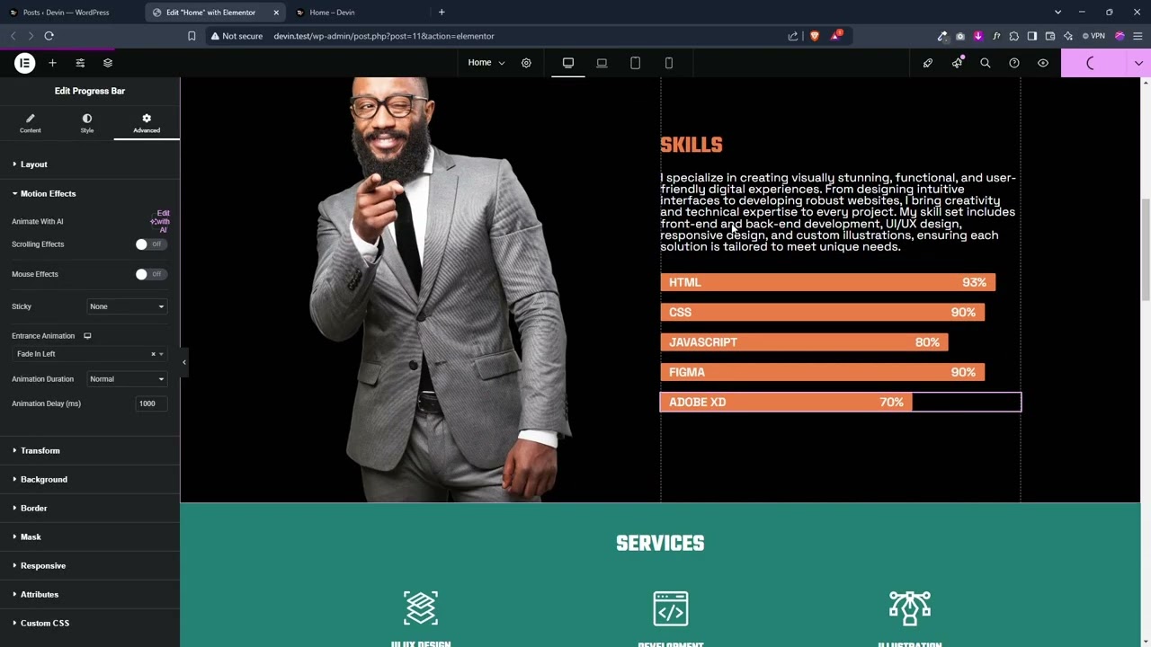 18.4 Portfolio Website   Motion Effects
