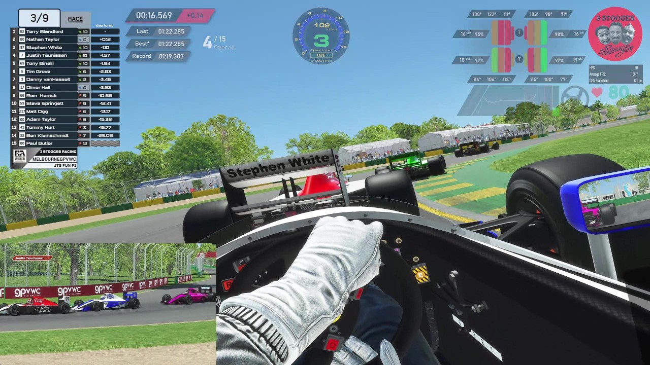 2026 03 07 JT's VR Perpective Race 6 rfactor 2 mod 1991 F1 Ferraris Melbourne 2026