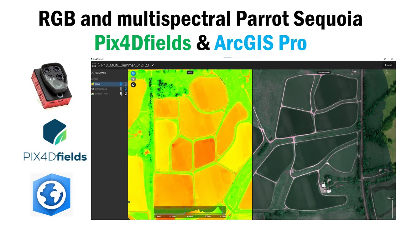 Process RGB and multispectral Parrot Sequoia drone imagery on Pix4Dfields
