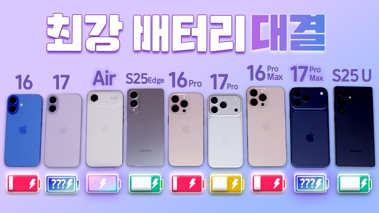 1,600만 원 쓰고 알게 된 현존 최고의 스마트폰 ㄷㄷ 아이폰17 갤럭시 S25 아이폰16 배터리 성능 테스트 | EN/JP Sub