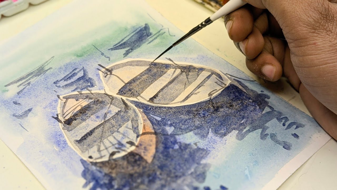 The Secret to Fluid Watercolour Boats: Letting Go of the Lines | Loose Watercolor Painting Tutorial 