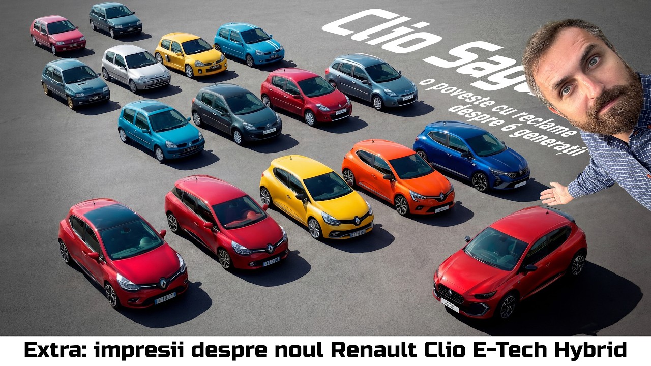 Test în România cu noul Renault Clio full-hybrid E-TECH | 36 de ani de evoluție și reclame legendare