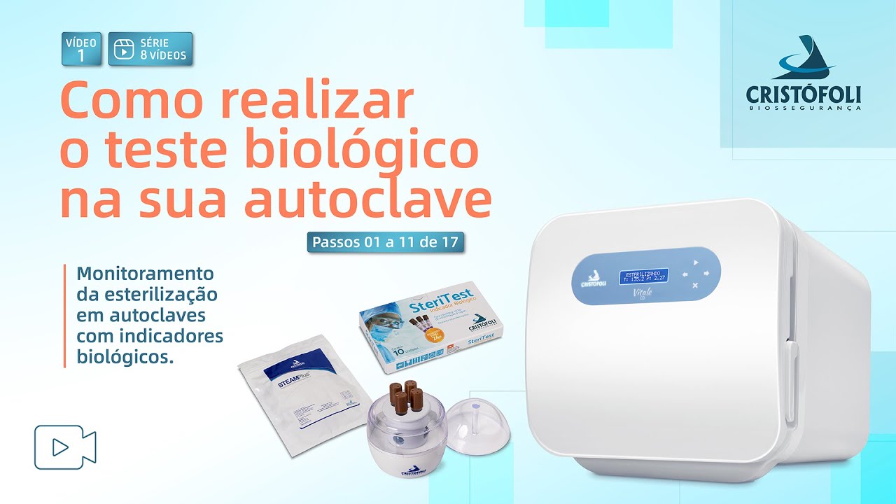 Como realizar o teste biológico na sua autoclave. Passos 01 a 11 de 17.